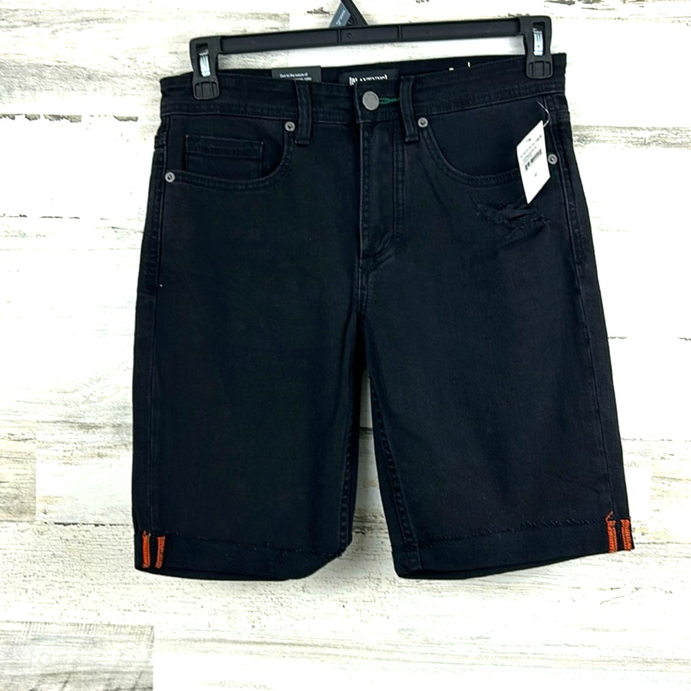 Blank NYC Mens 30 Horatio Black Skinny Denim Jean Shorts 10" NWT